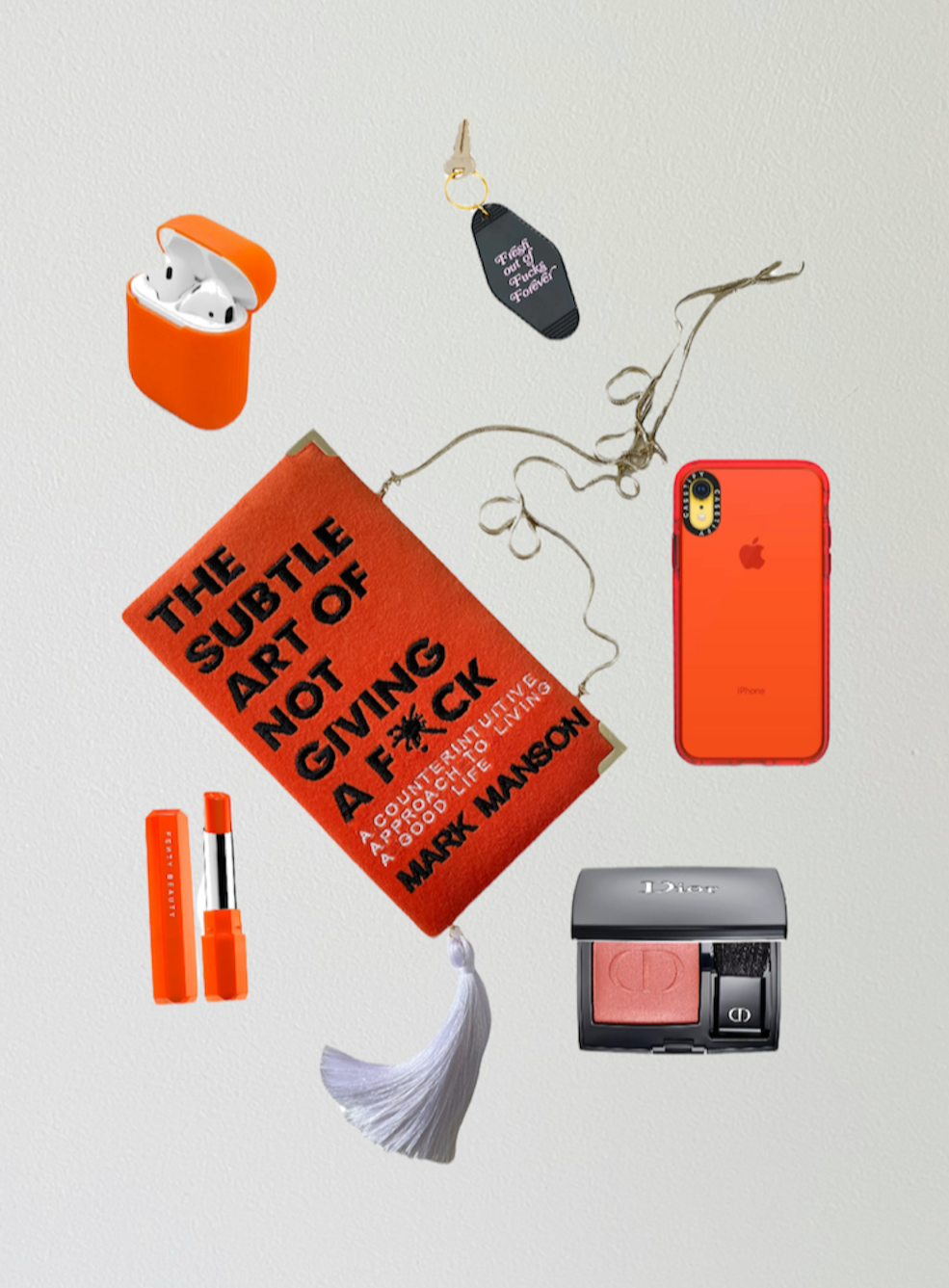Book clutch purse Mark Manson orange edition