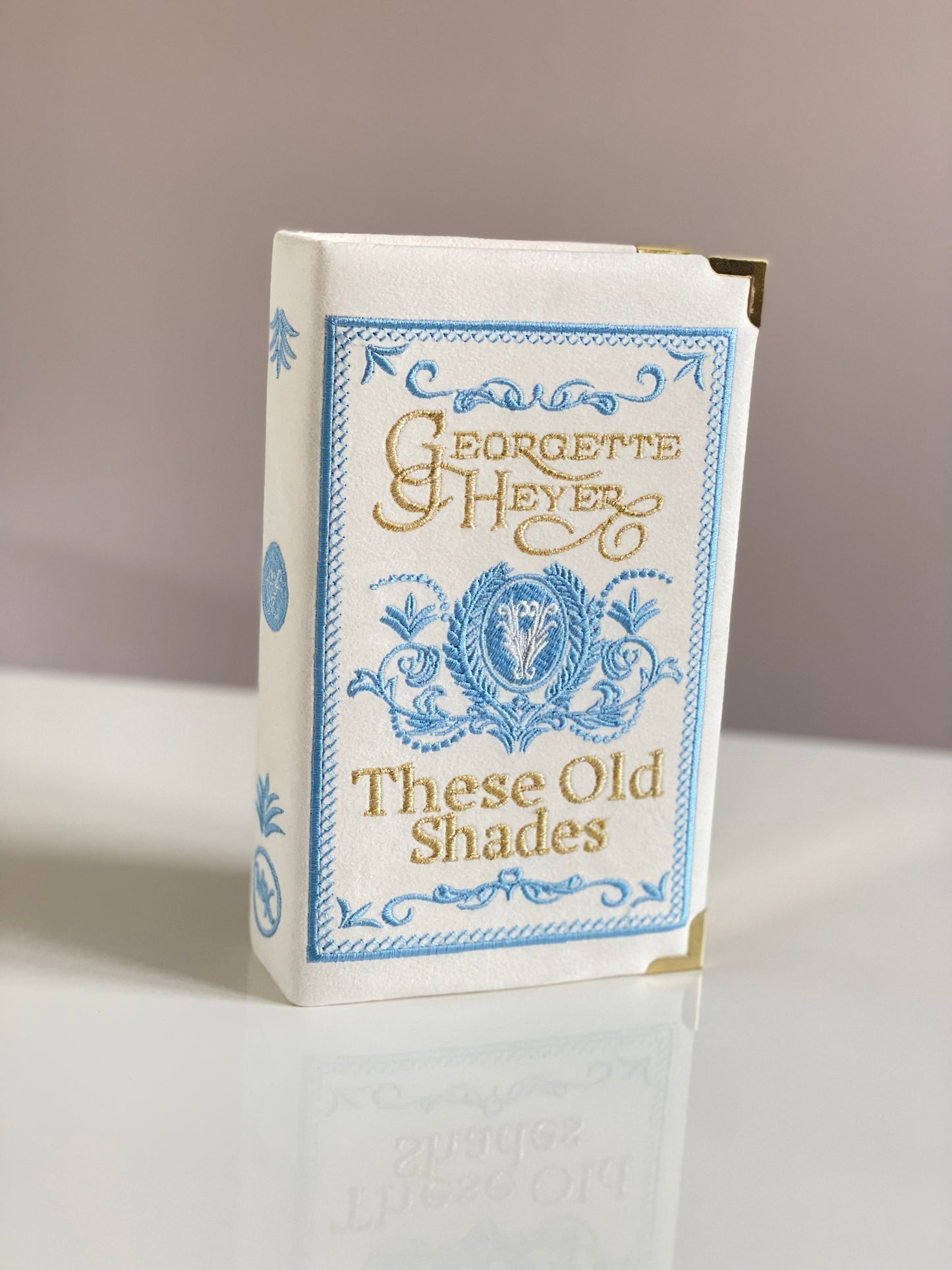 Ivory white wedding clutch book with personalized design