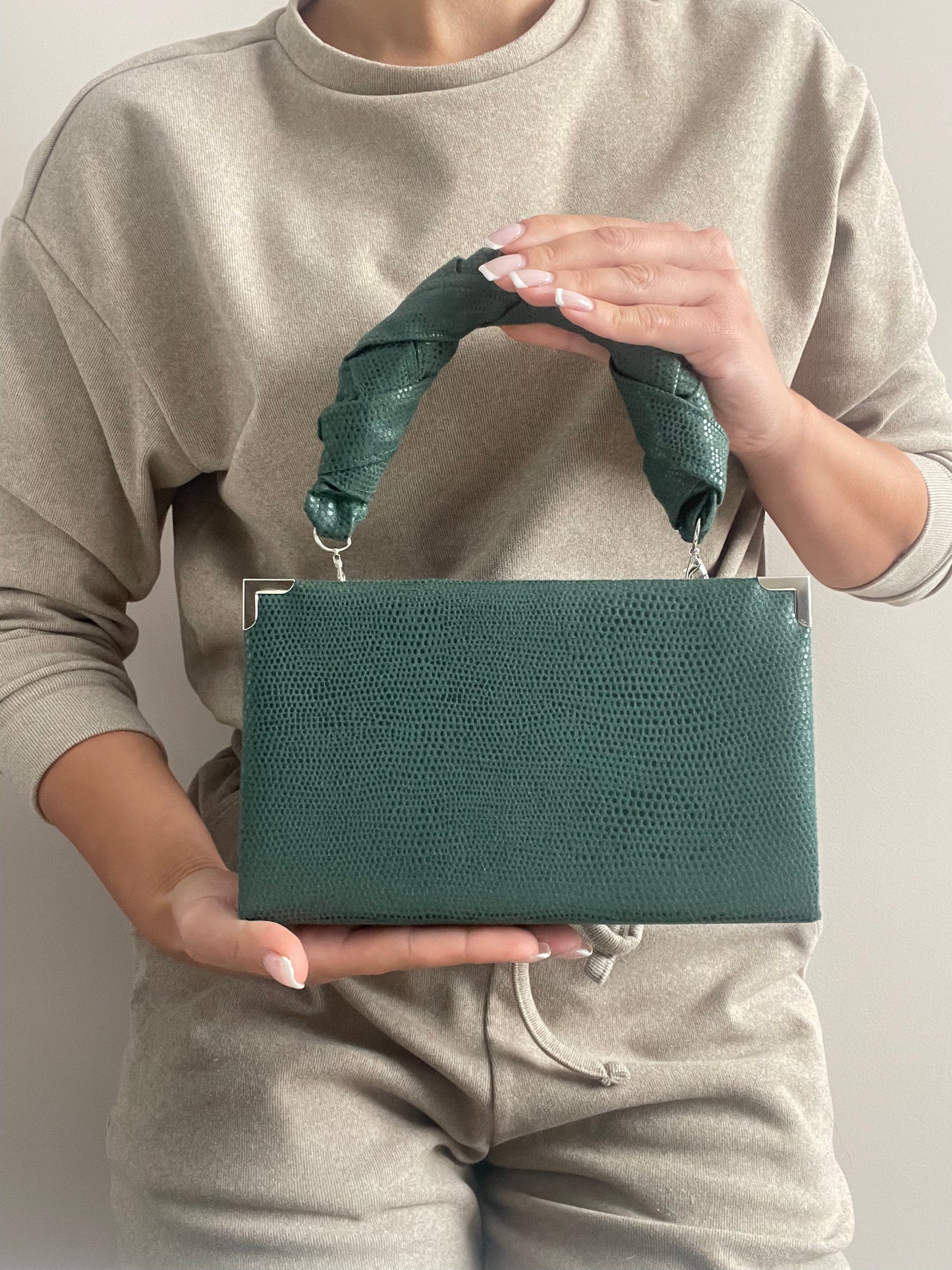 Mini handbag with handle - dark green version