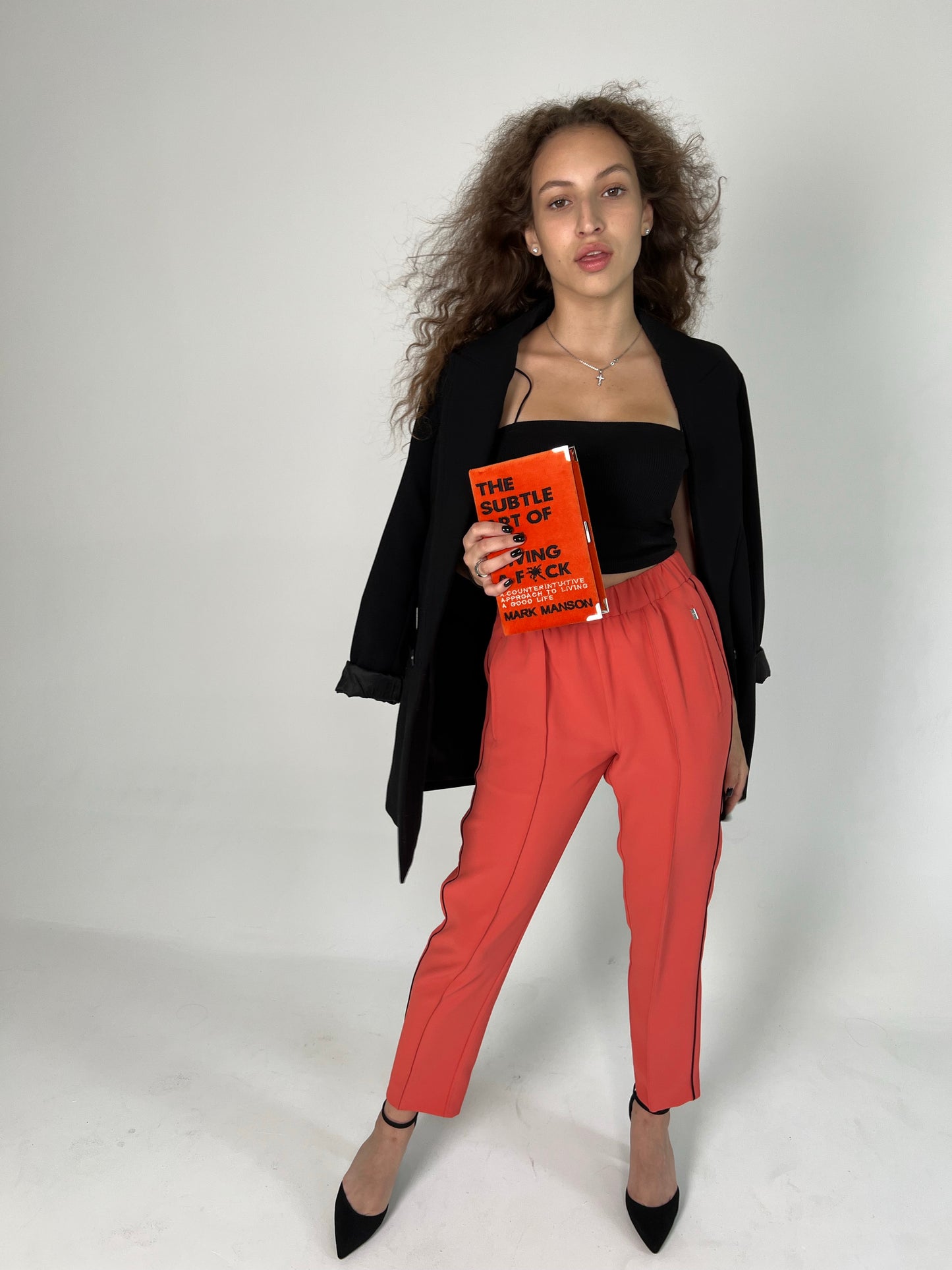 Book clutch purse Mark Manson orange edition