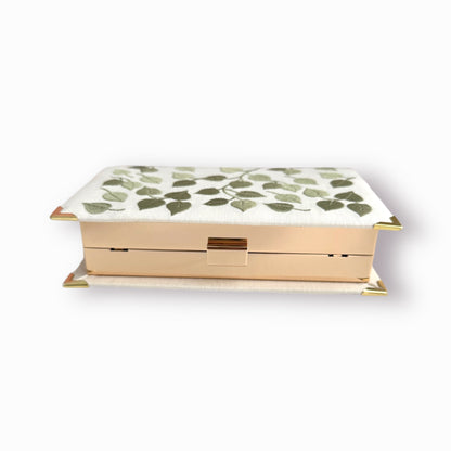 Embroidered Clutch - Botanical Muse - ivory purse