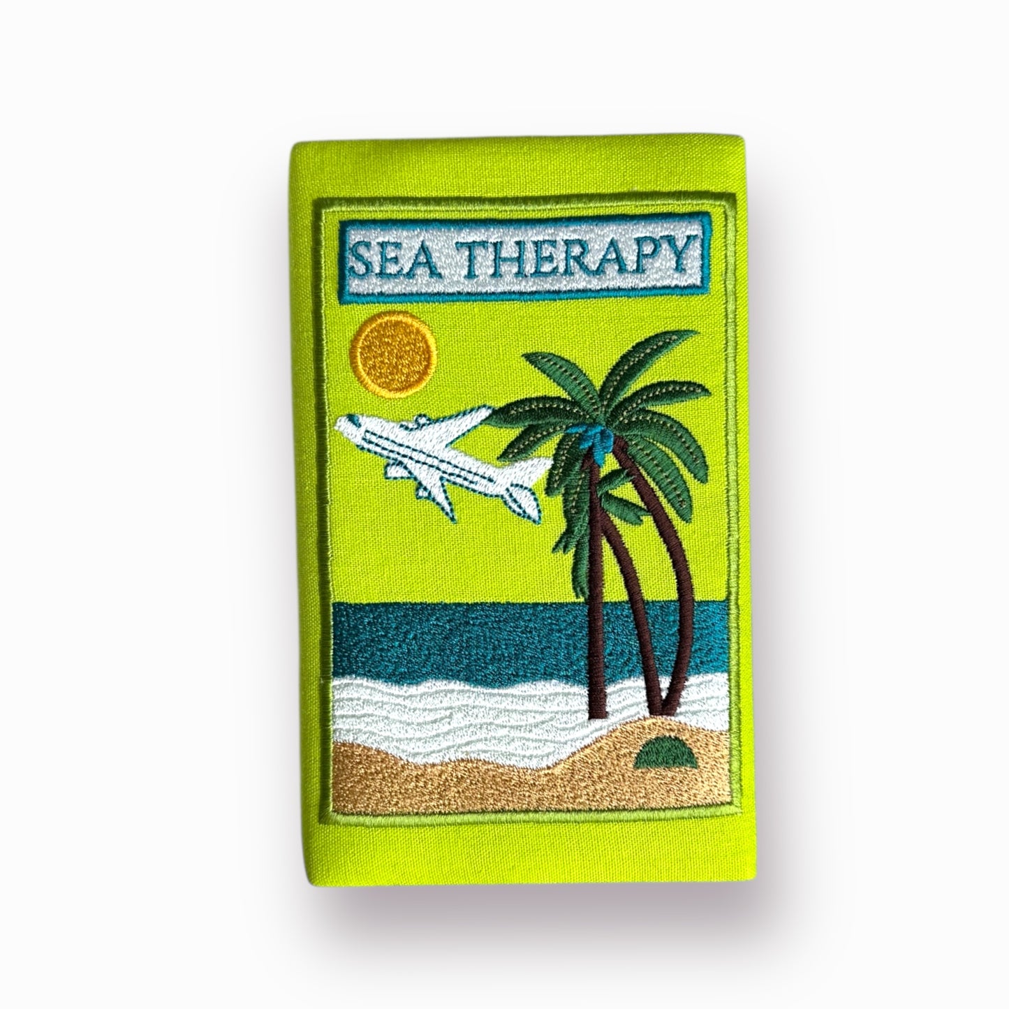 Embroidered Clutch - Sea Therapy - line green purse