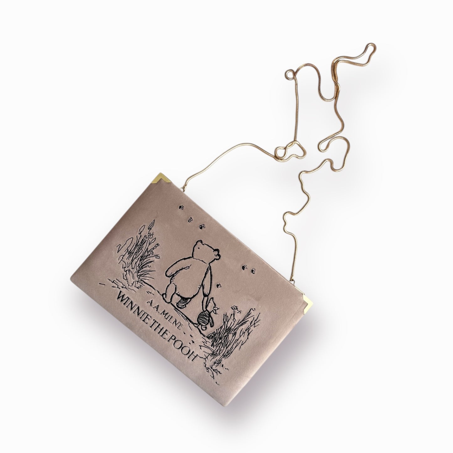 Embroidered clutch - Winnie the Pooh - beige purse