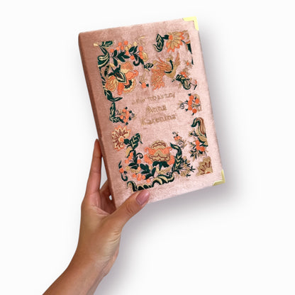 Embroidered Clutch - Anna Karenina - blush pink purse