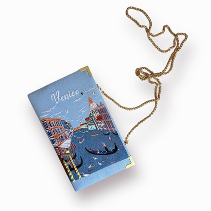 Embroidered Clutch - Venice - blue purse