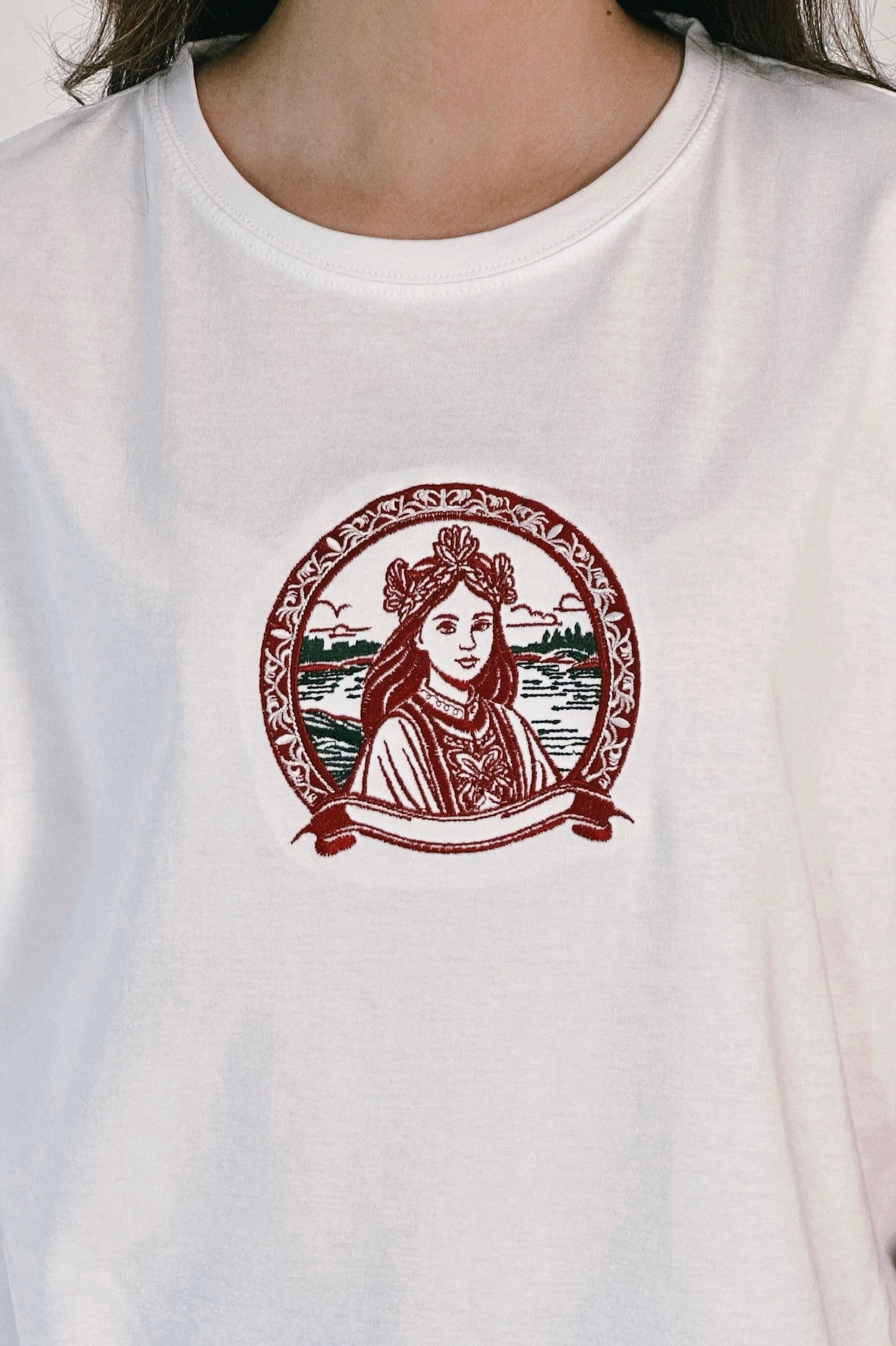 Embroidered T-shirt "Latvian national Girl"