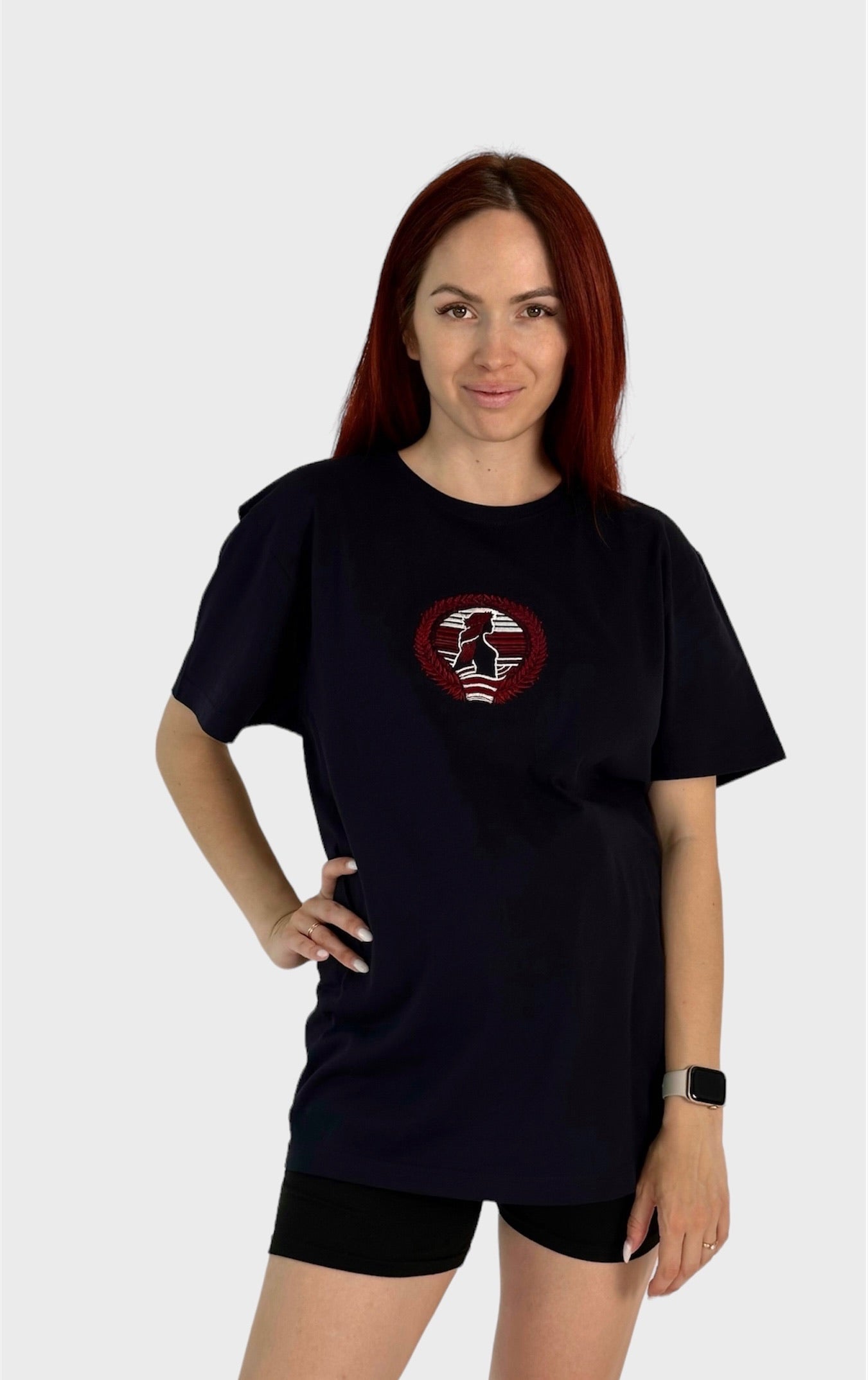 Embroidered T-shirt "Latvian flag with Milda"