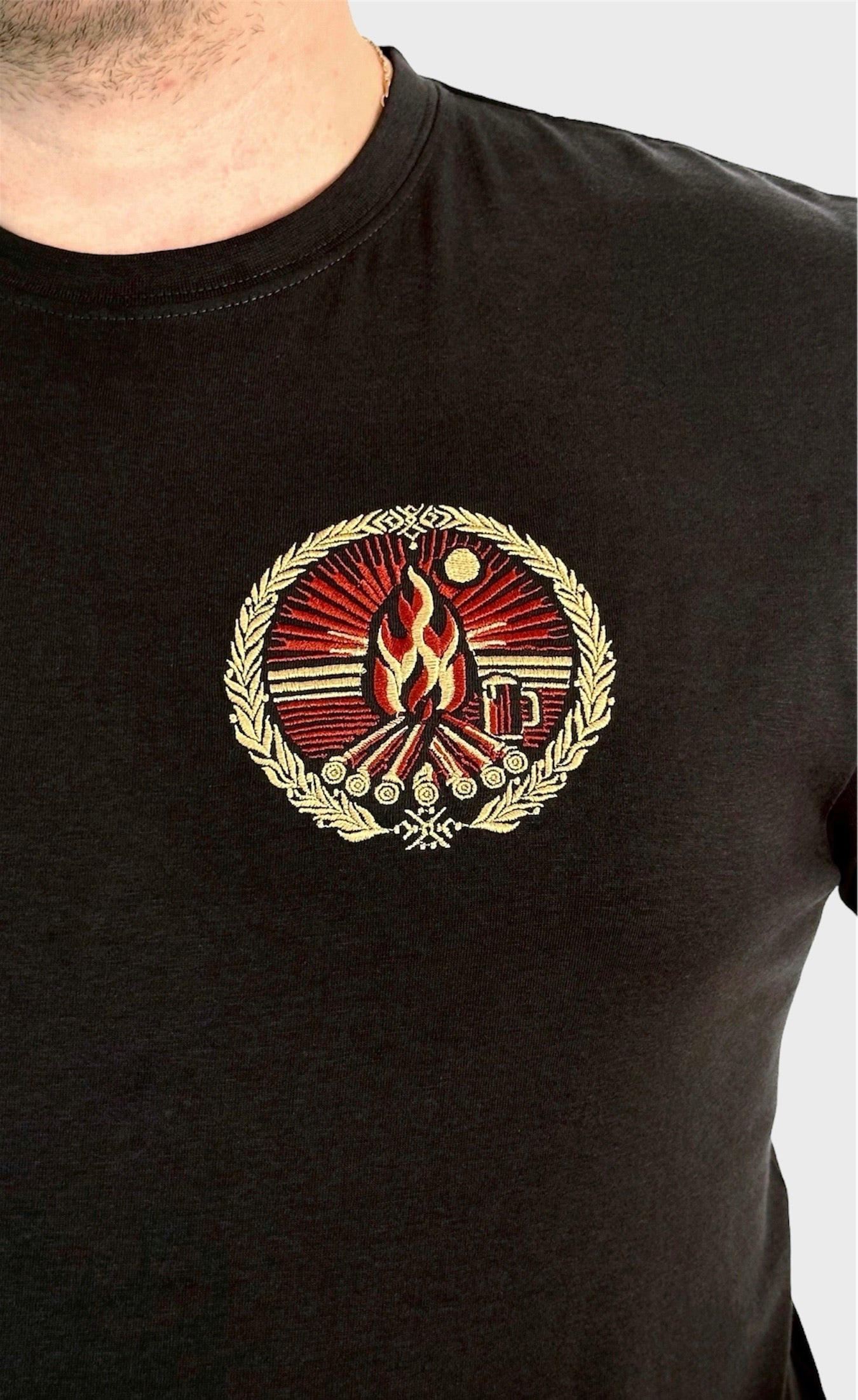 Embroidered T-shirt "Līgo Bonfire"