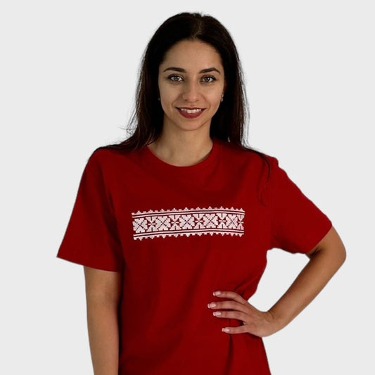 Embroidered T-shirt "Latvian ornament"