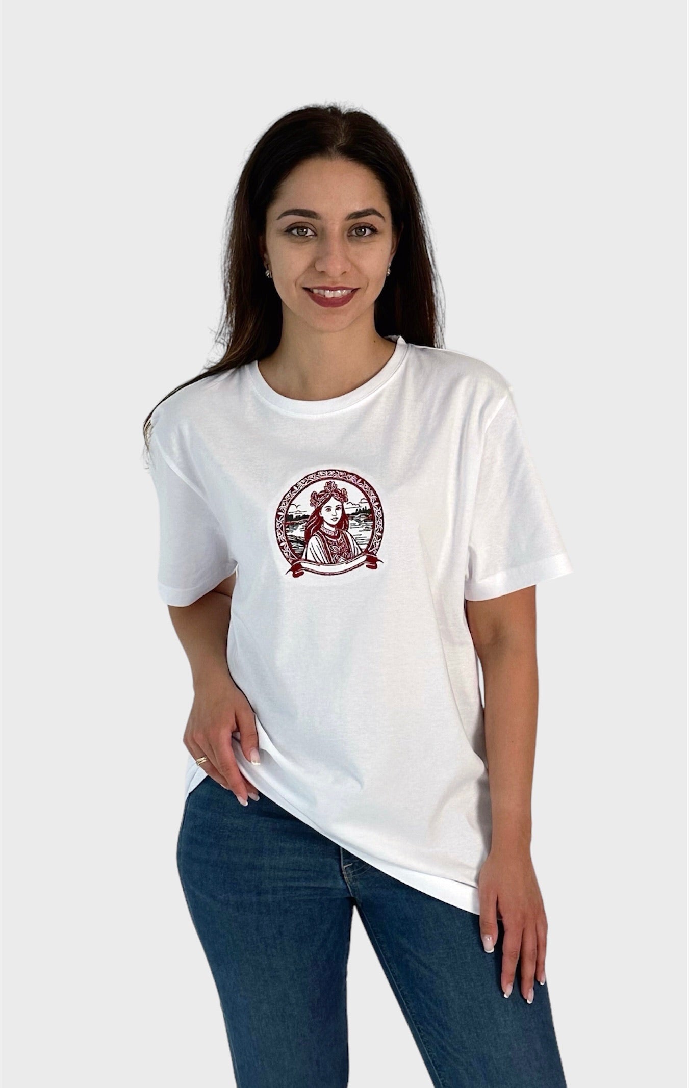 Embroidered T-shirt "Latvian national Girl"