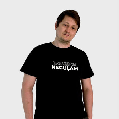 Embroidered T-shirt "Ballējam Neguļam) with fluorescent thread