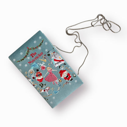 Embroidered Clutch - The Nutcracker - mint purse