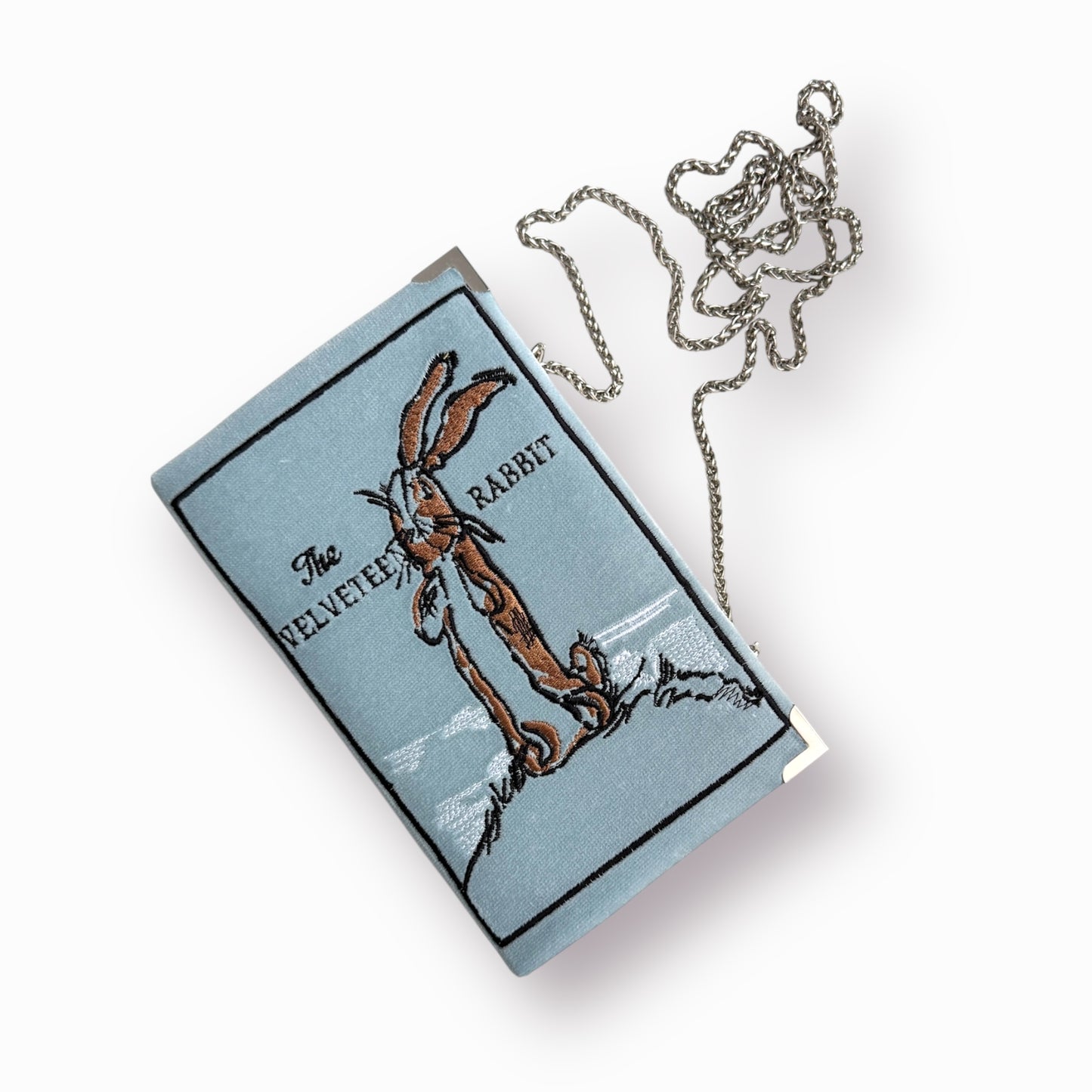 Embroidered clutch - Velveteen Rabbit - patrol green purse