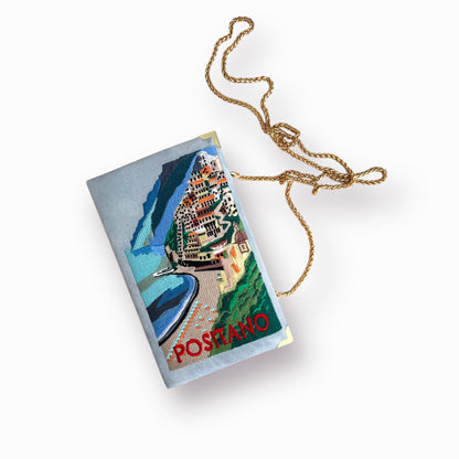 Embroidered Clutch - Positano - blue purse