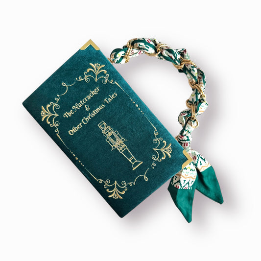 Embroidered Clutch - The Nutcracker & other Christmas Tales - teal purse