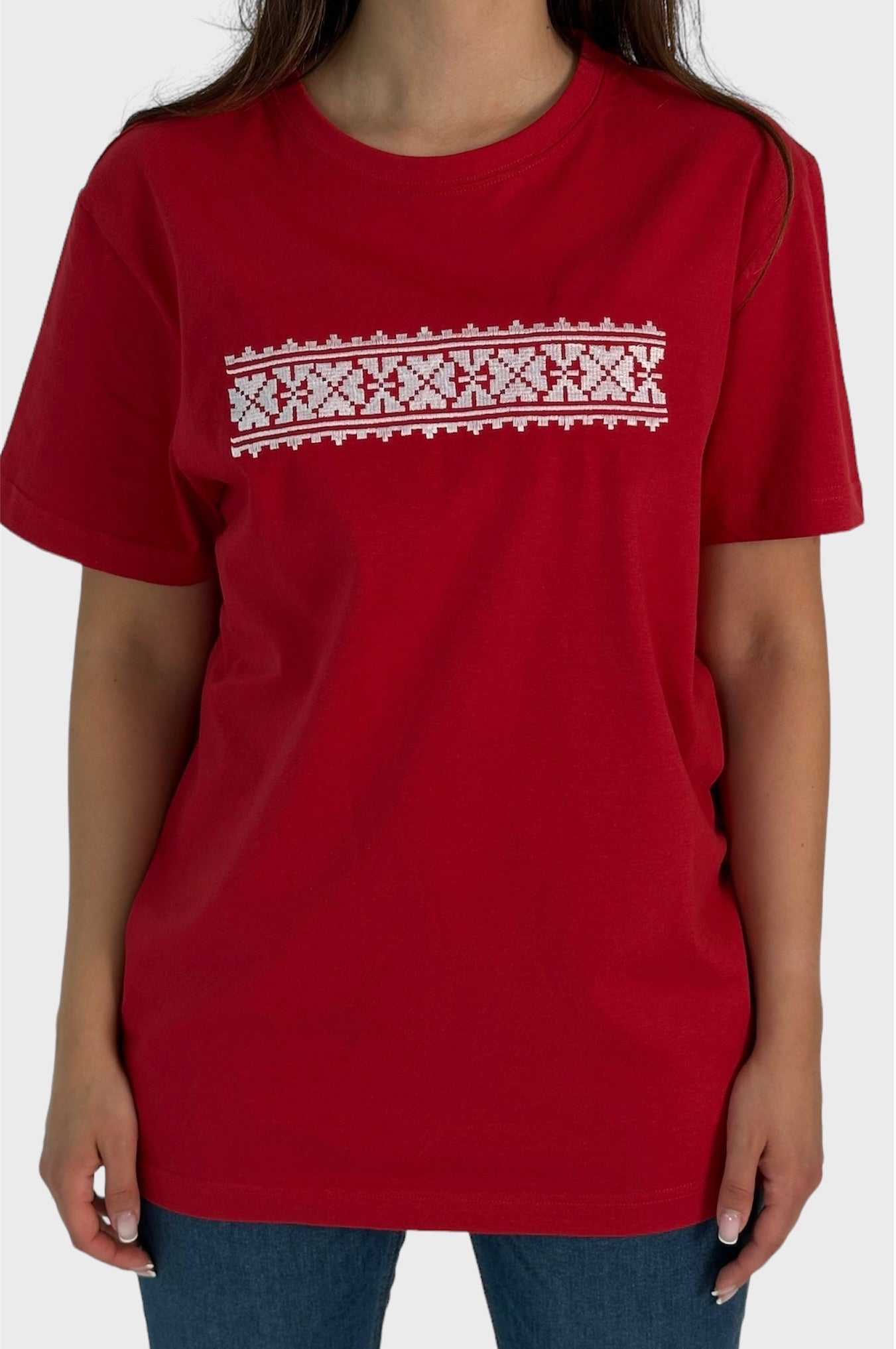 Embroidered T-shirt "Latvian ornament"