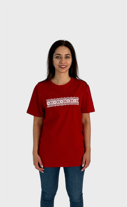 Embroidered T-shirt "Latvian ornament"