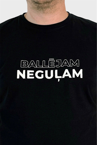 Embroidered T-shirt "Ballējam Neguļam) with fluorescent thread