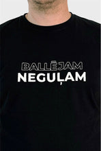 Load image into Gallery viewer, Embroidered T-shirt &quot;Ballējam Neguļam) with fluorescent thread
