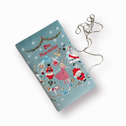 Embroidered Clutch - The Nutcracker - mint purse