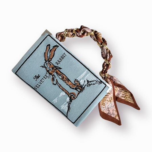 Embroidered clutch - Velveteen Rabbit - patrol green purse