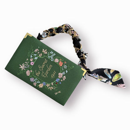 Embroidered Clutch - The Secret Garden - green purse