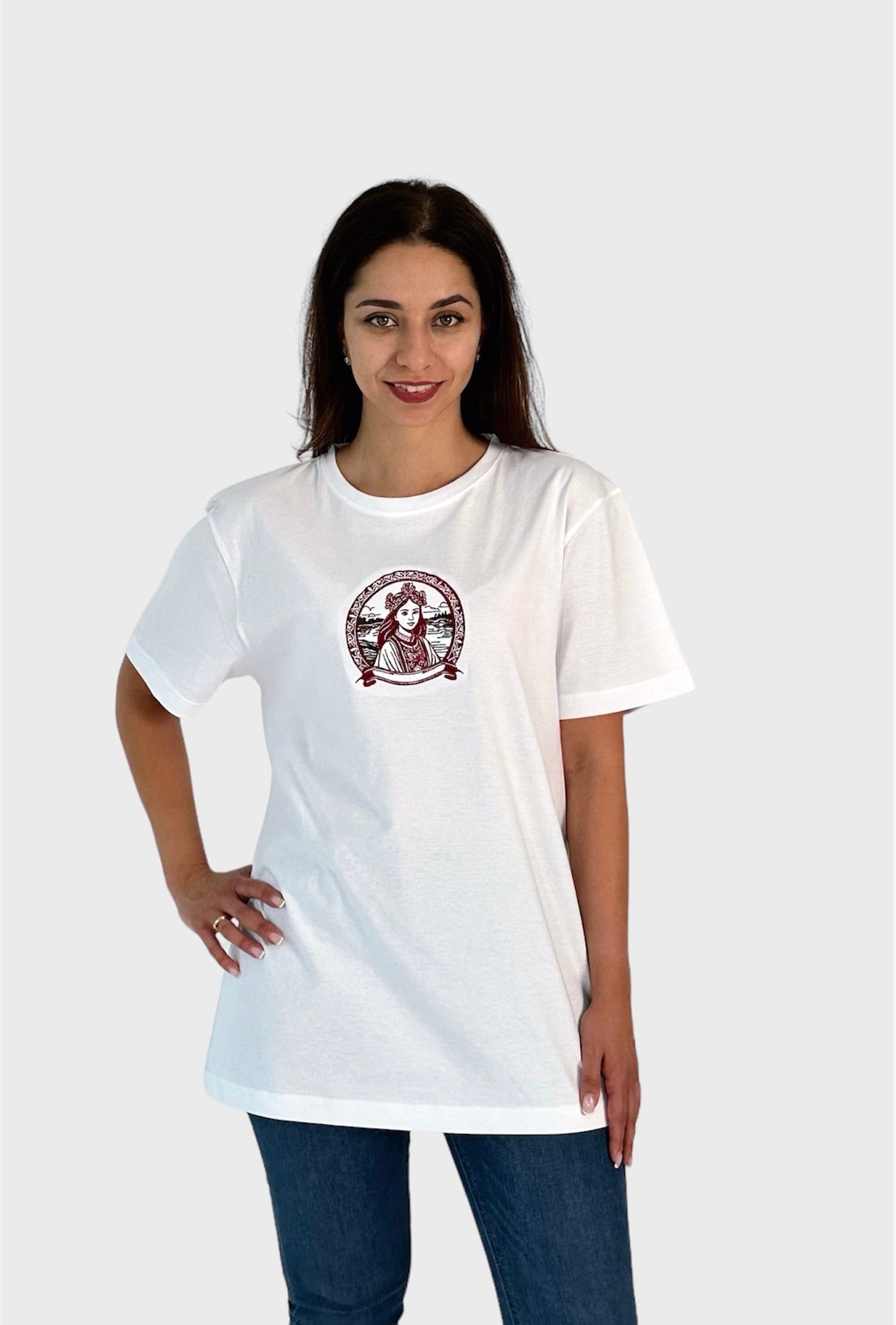 Embroidered T-shirt "Latvian national Girl"