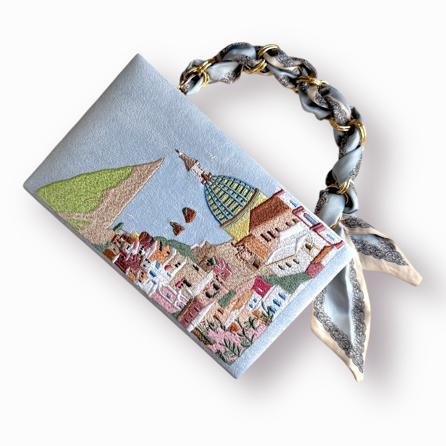 Embroidered Clutch - Amalfi - blue purse