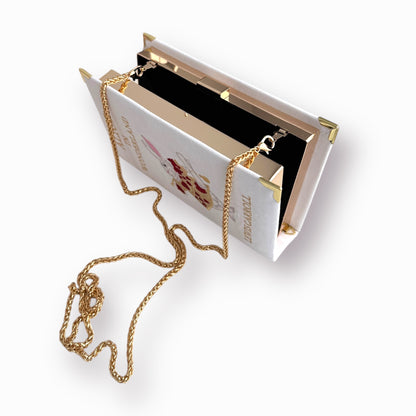Embroidered clutch - Alice in Wonderland - white purse