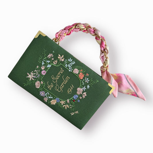 Embroidered Clutch - The Secret Garden - green purse
