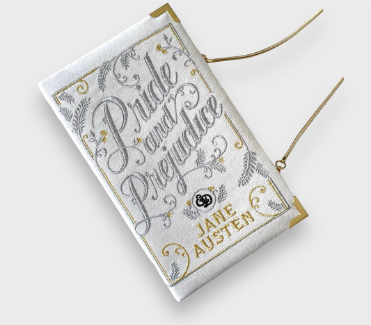 Pride and Prejudice ivory white clutch book