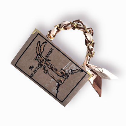 Embroidered Clutch - The Velveteen Rabbit - brown purse