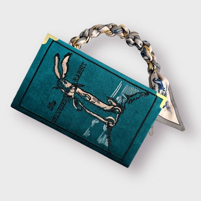 Embroidered Clutch - Velveteen Rabbit - green purse