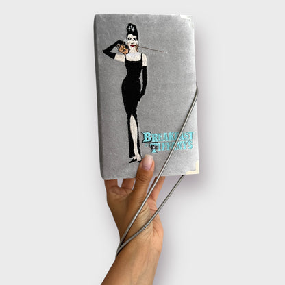 Embroidered Clutch - Breakfast at Tiffany’s - silver purse