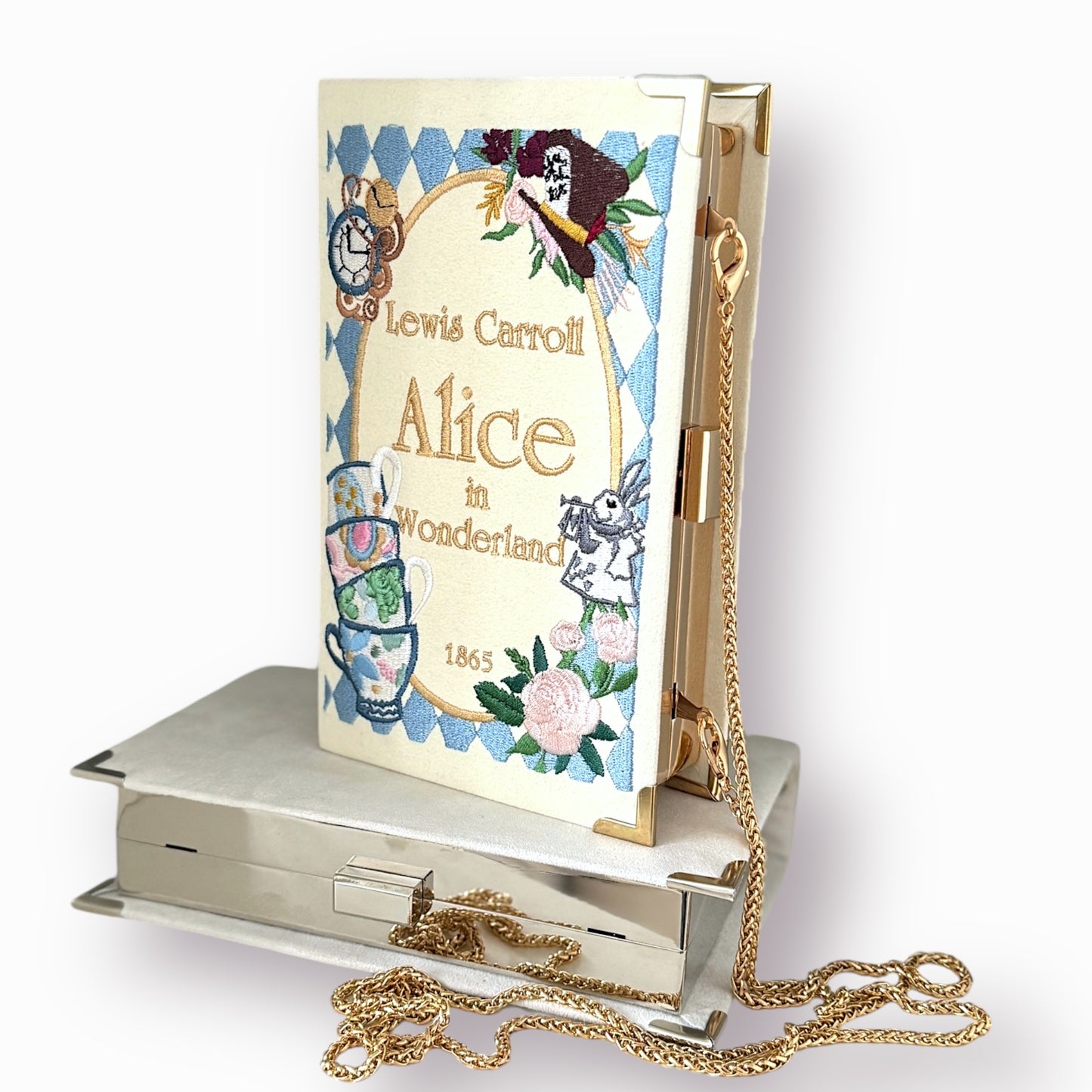 Book Clutch - Alice in Wonderland - with short handle