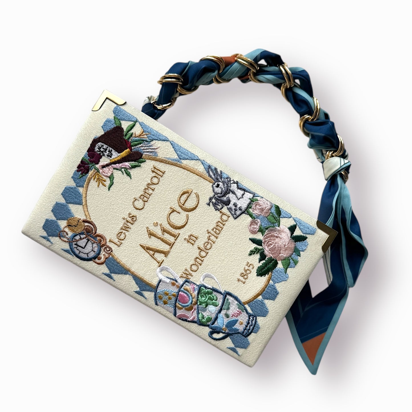 Book Clutch - Alice in Wonderland - with short handle