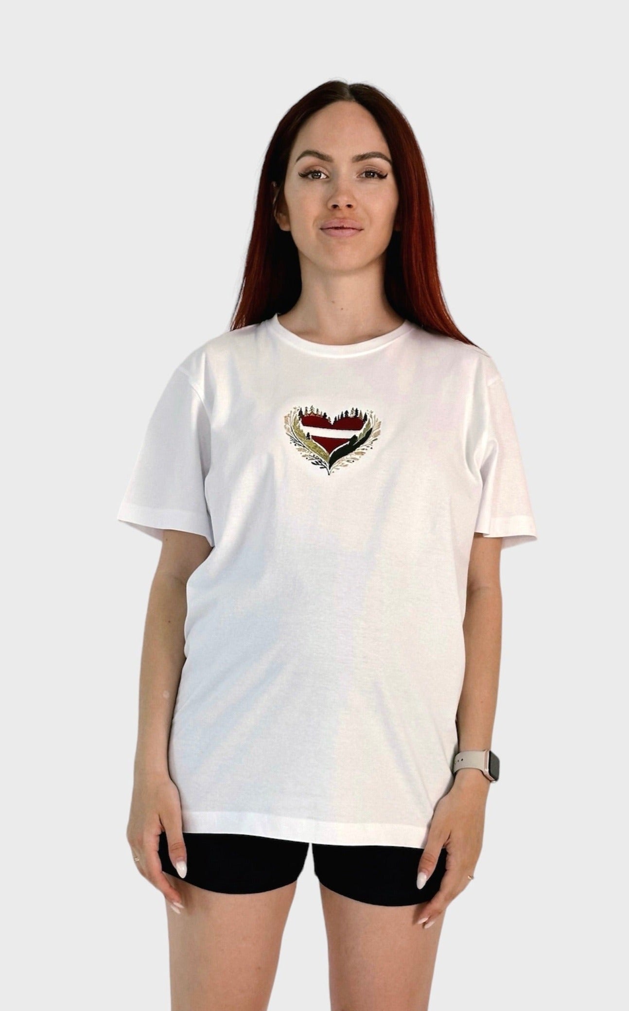 Embroidered T-shirt "Latvian heart in Forest"