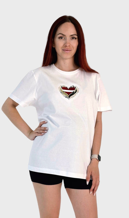 Embroidered T-shirt "Latvian heart in Forest"