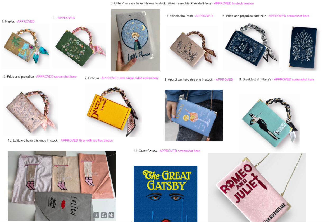 Custom designed book purse - Request form