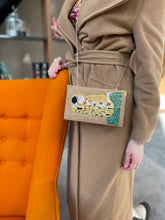 Load image into Gallery viewer, Embroidered book clutch Gustav Klimt, novelty bag, crossbody purse
