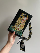 Load image into Gallery viewer, Embroidered book clutch Gustav Klimt, novelty bag, crossbody purse
