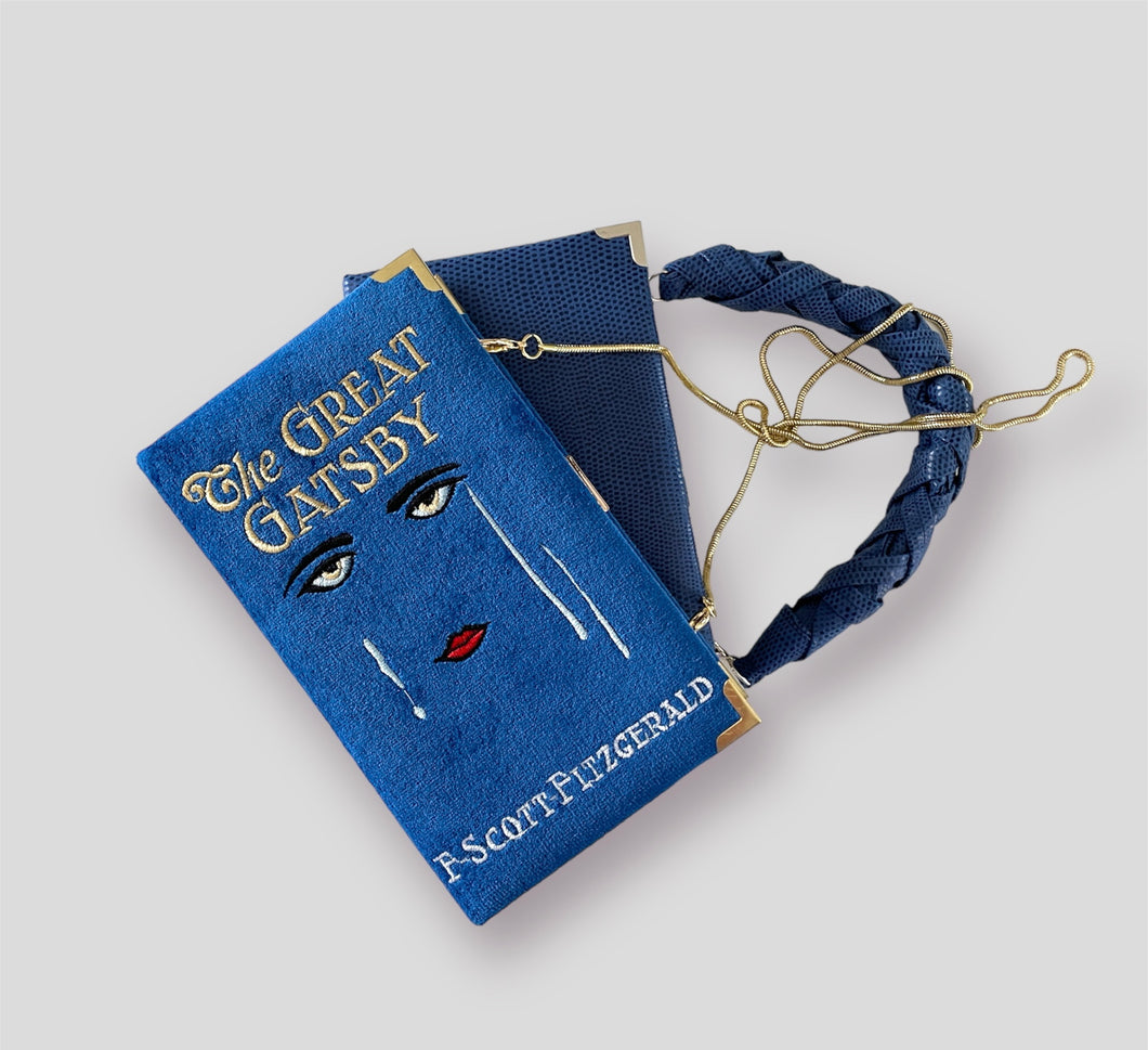 Book Clutch - The Great Gatsby (blue velvet version)
