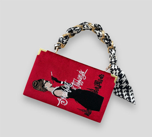 Book clutch - BREAKFAST AT TIFFANY'S - Dark red version