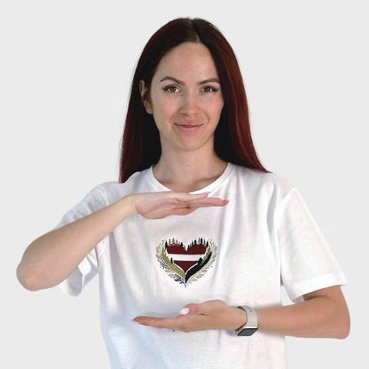 Embroidered T-shirt "Latvian heart in Forest"