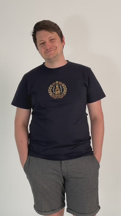 Embroidered T-shirt "Beer with wreath"