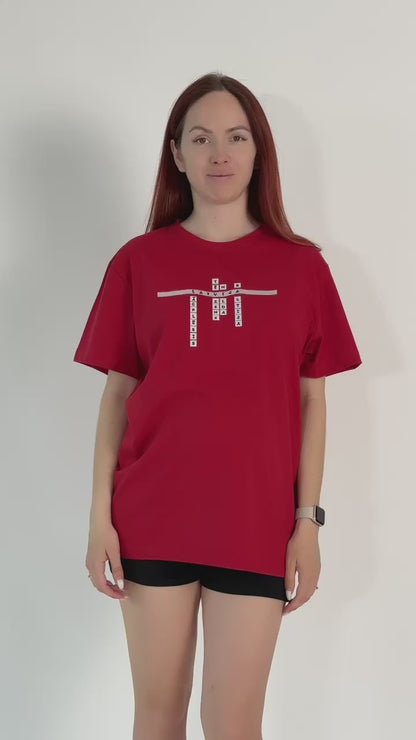 Embroidered T-shirt "Latvian crossword"