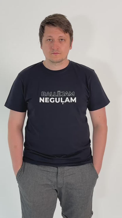 Embroidered T-shirt "Ballējam Neguļam) with fluorescent thread