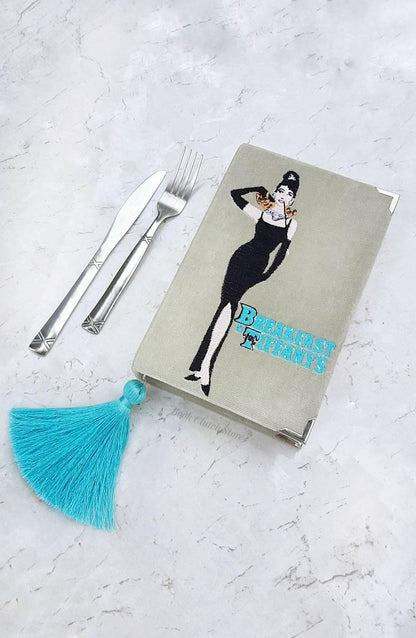 Book clutch - BREAKFAST AT TIFFANY'S - Dark red version