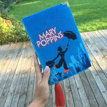 Load image into Gallery viewer, Book clutch - MARY POPPINS - Blue velvet version
