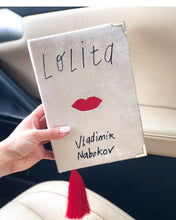 Load image into Gallery viewer, Book clutch purse - Lolita by Vladimir Nabokov - White velvet
